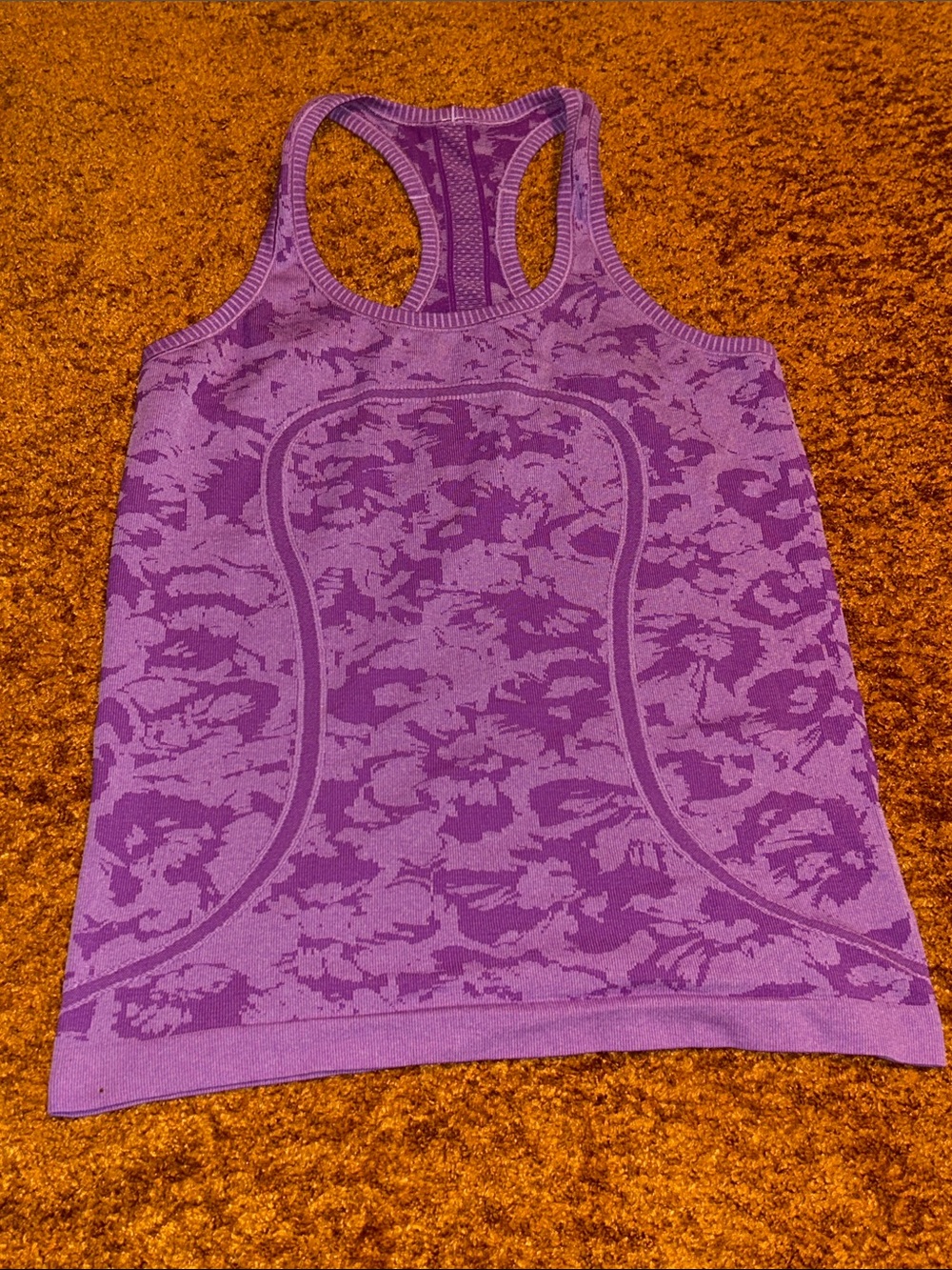lululemon athletica Purple Floral Jacquard Racerback Tank